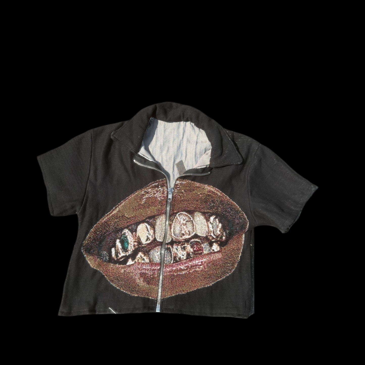 MK Grillz cropped tapestry tee